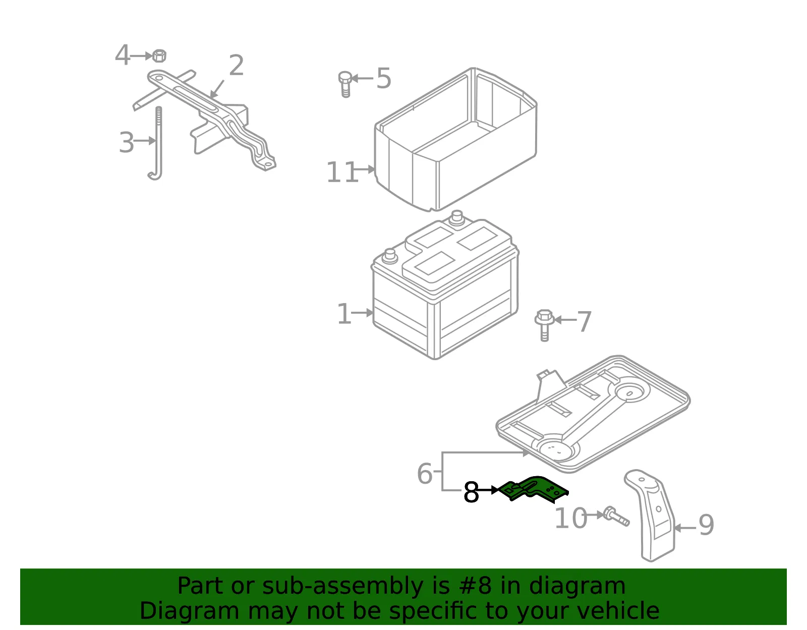 Battery Tray Bracket - Mazda (g21d67b11a) - view 2