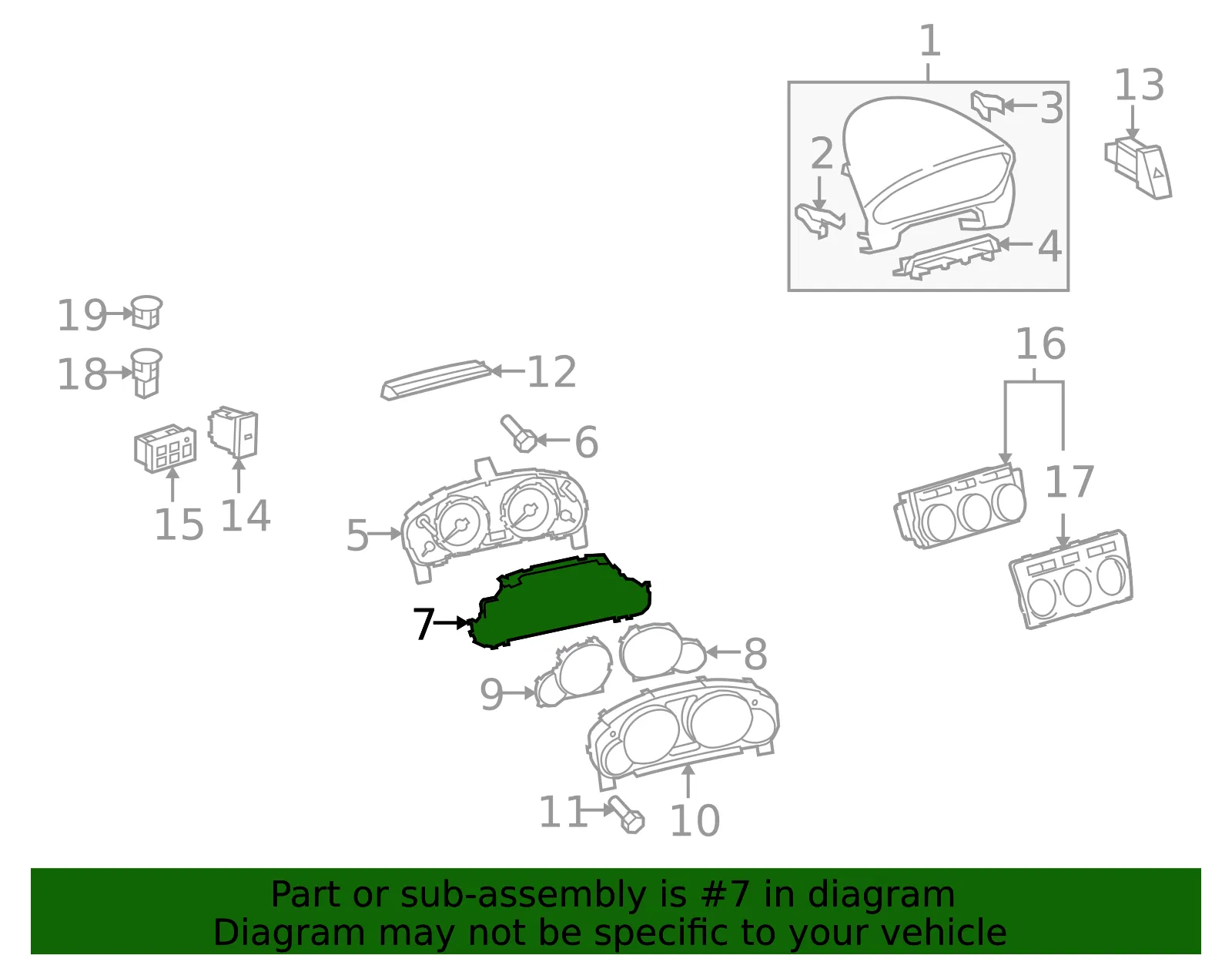 Instrument Cluster Bezel - Mazda (gaa955446) - view 2