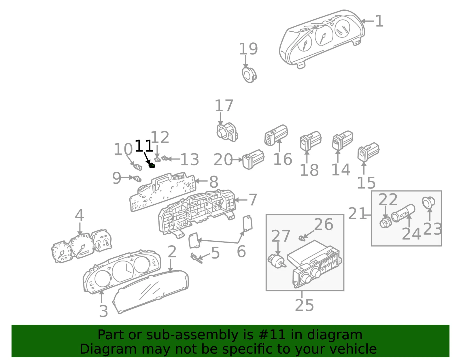 Instrument Panel Light Bulb - Mazda (gd7a55431) - view 2
