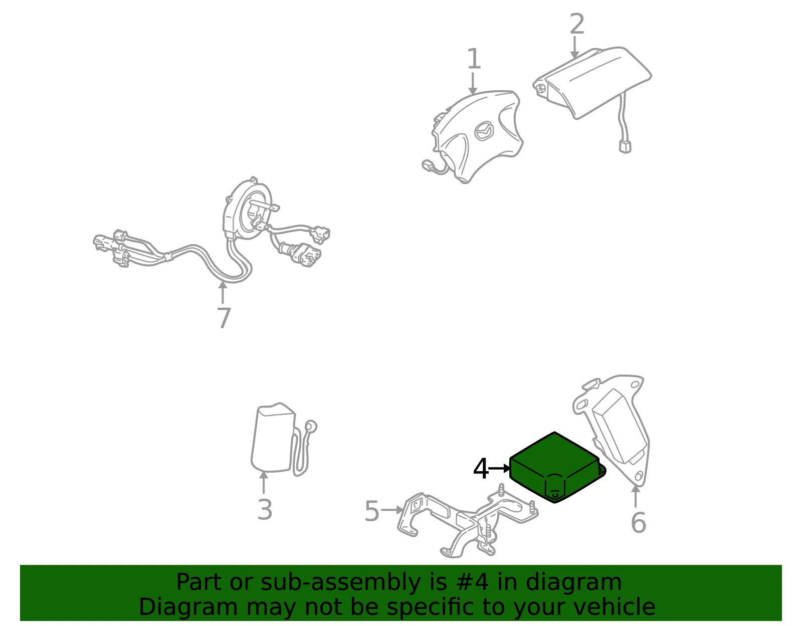 Air Bag Control Module - Mazda (gd7a57k30c) - view 2