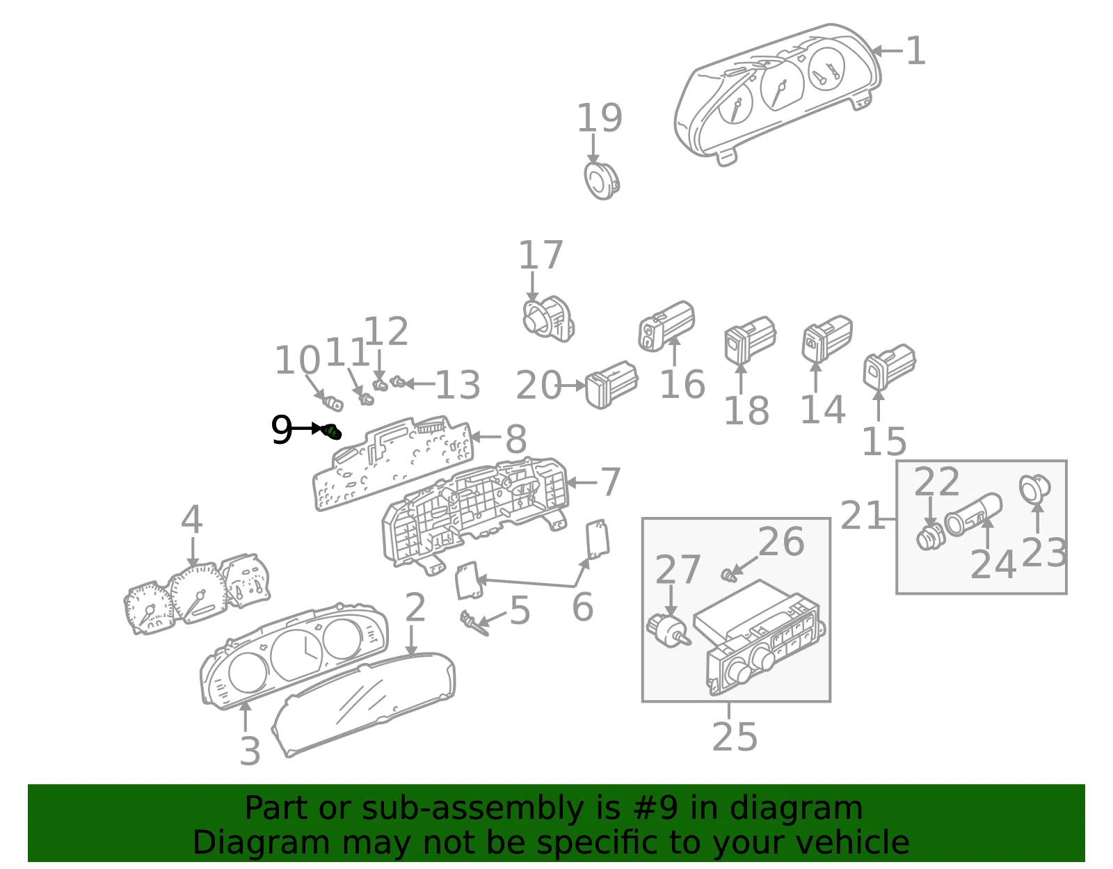 Instrument Panel Light Bulb - Mazda (gd7b55431) - view 2
