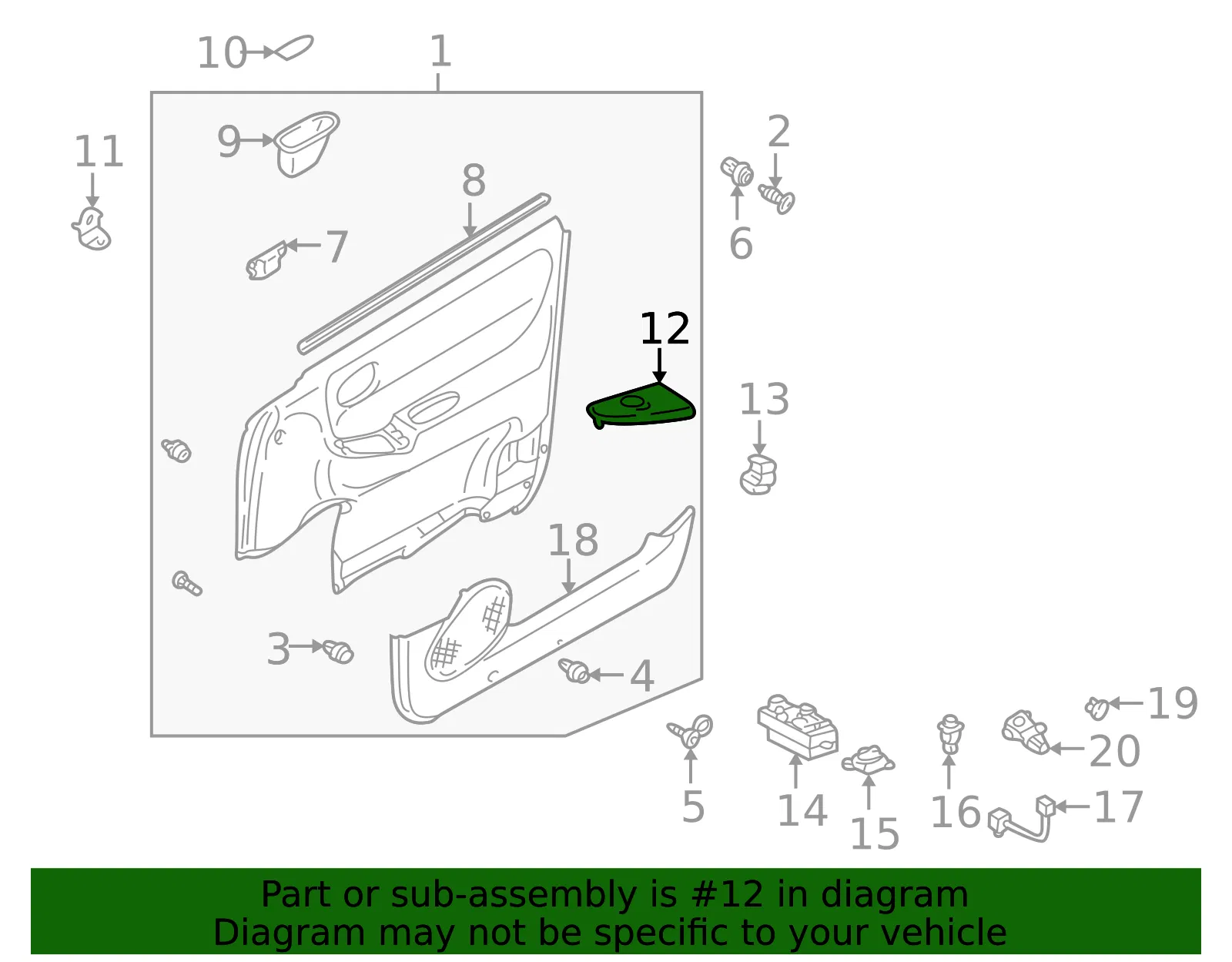 Door Switch Trim Panel - Mazda (gd7b684l6b80) - view 2