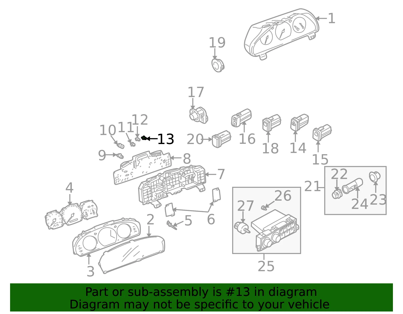 Instrument Panel Light Bulb - Mazda (gd7d55431) - view 2