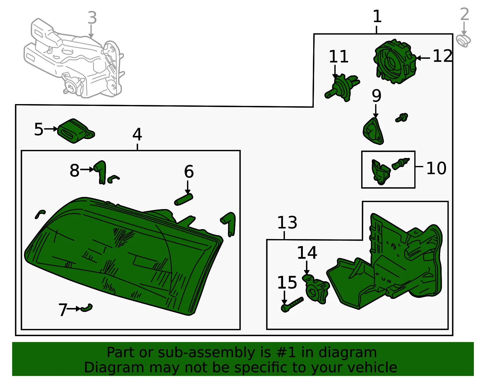 Headlight Assembly - Mazda (gd8a51030ap1) - view 2