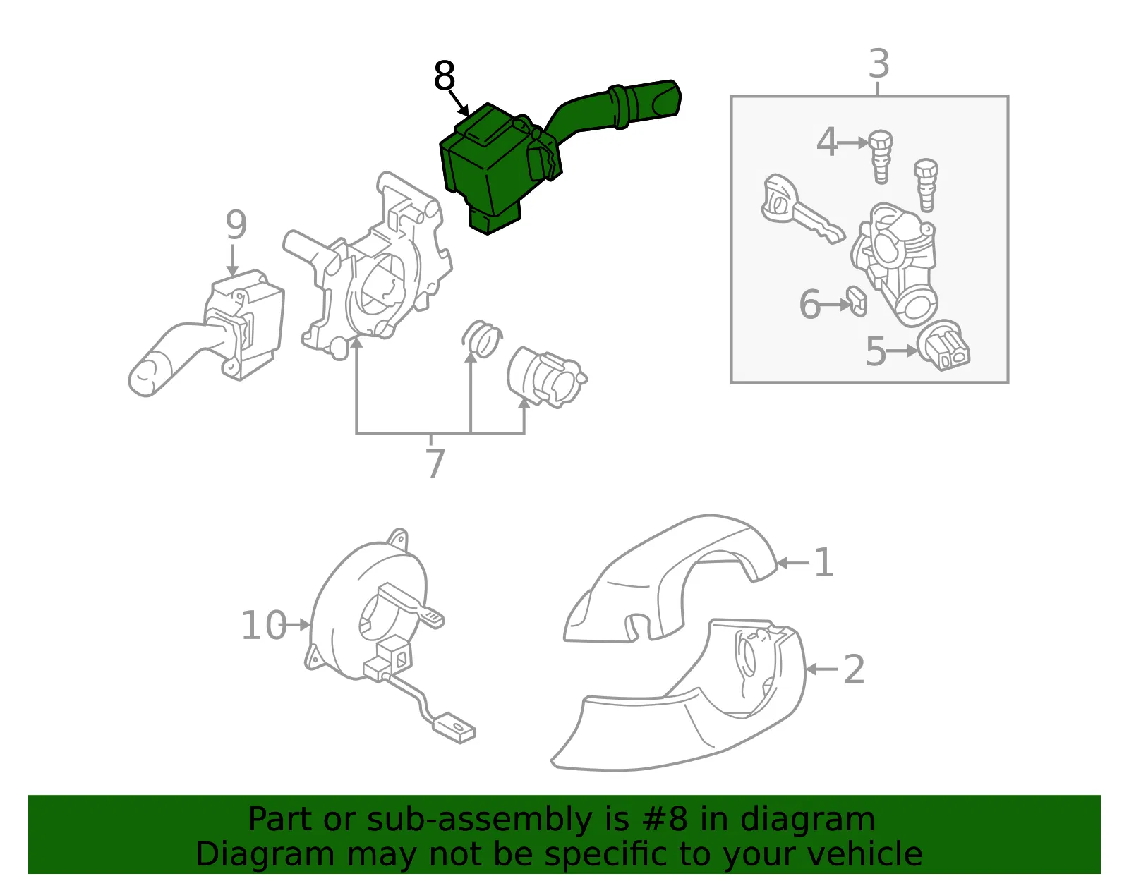 Wiper Switch - Mazda (ge6l66128) - view 2