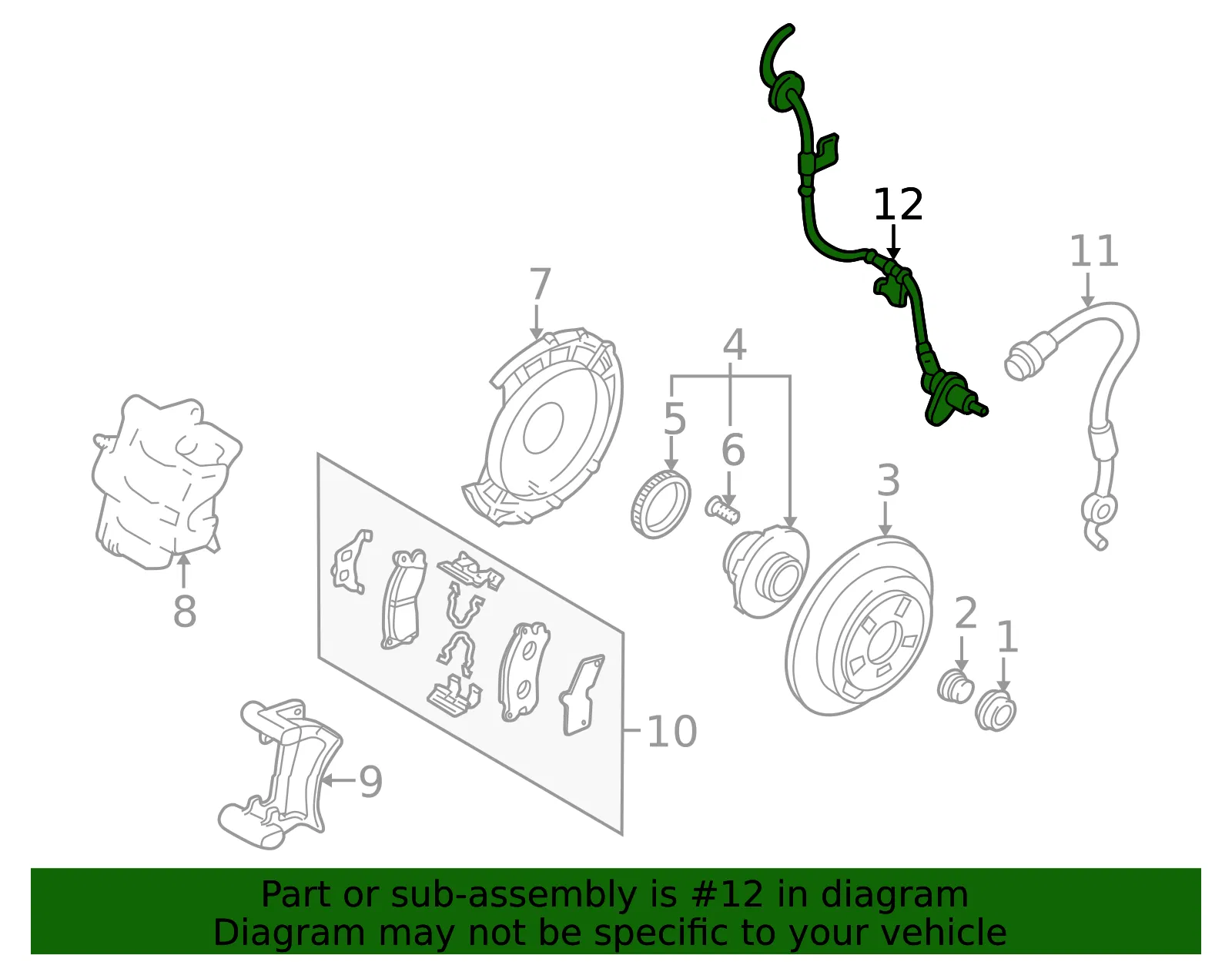 ABS Wheel Speed Sensor - Mazda (ge7c4371yc) - view 2