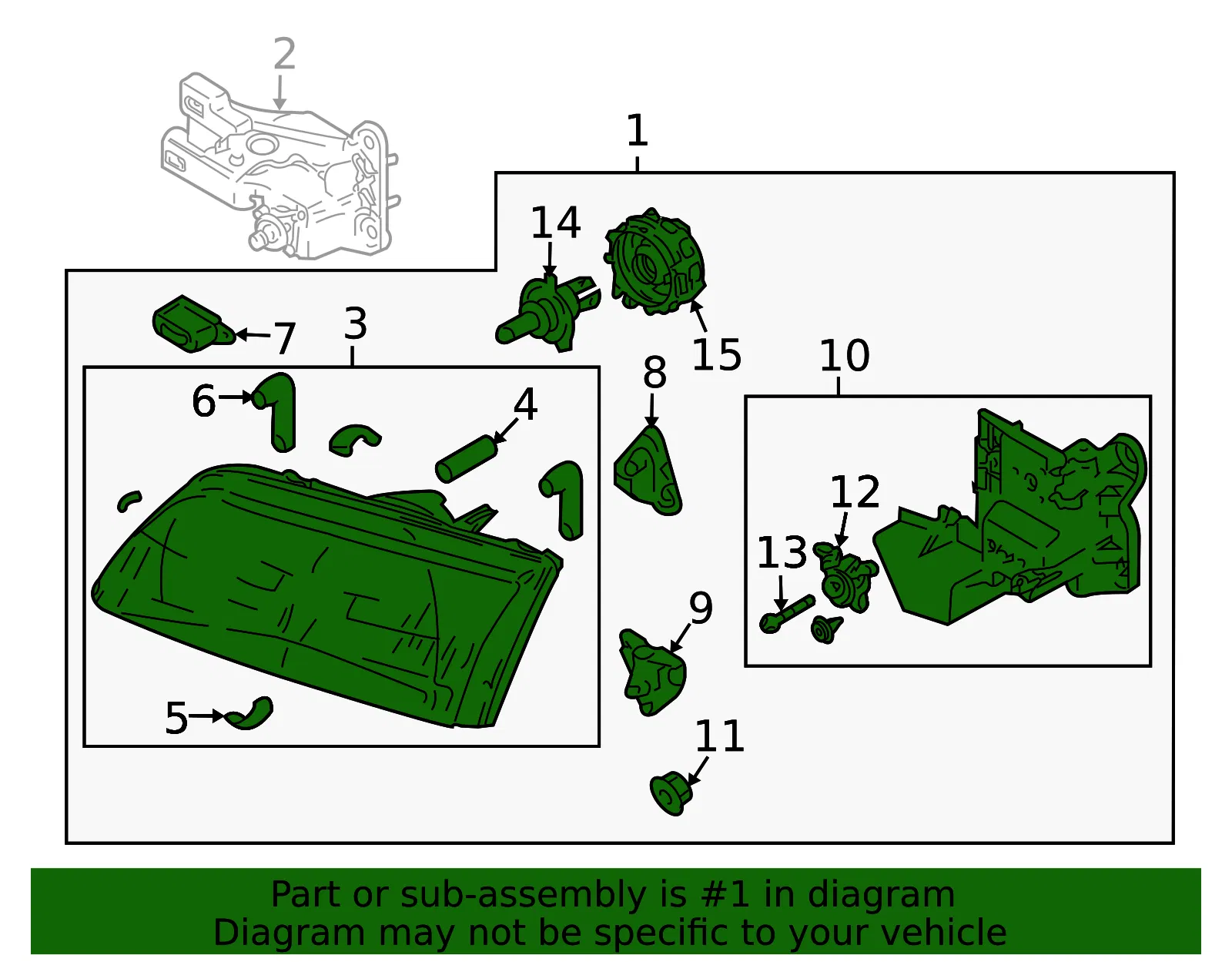 Headlight Assembly - Mazda (gg2a51040b) - view 2