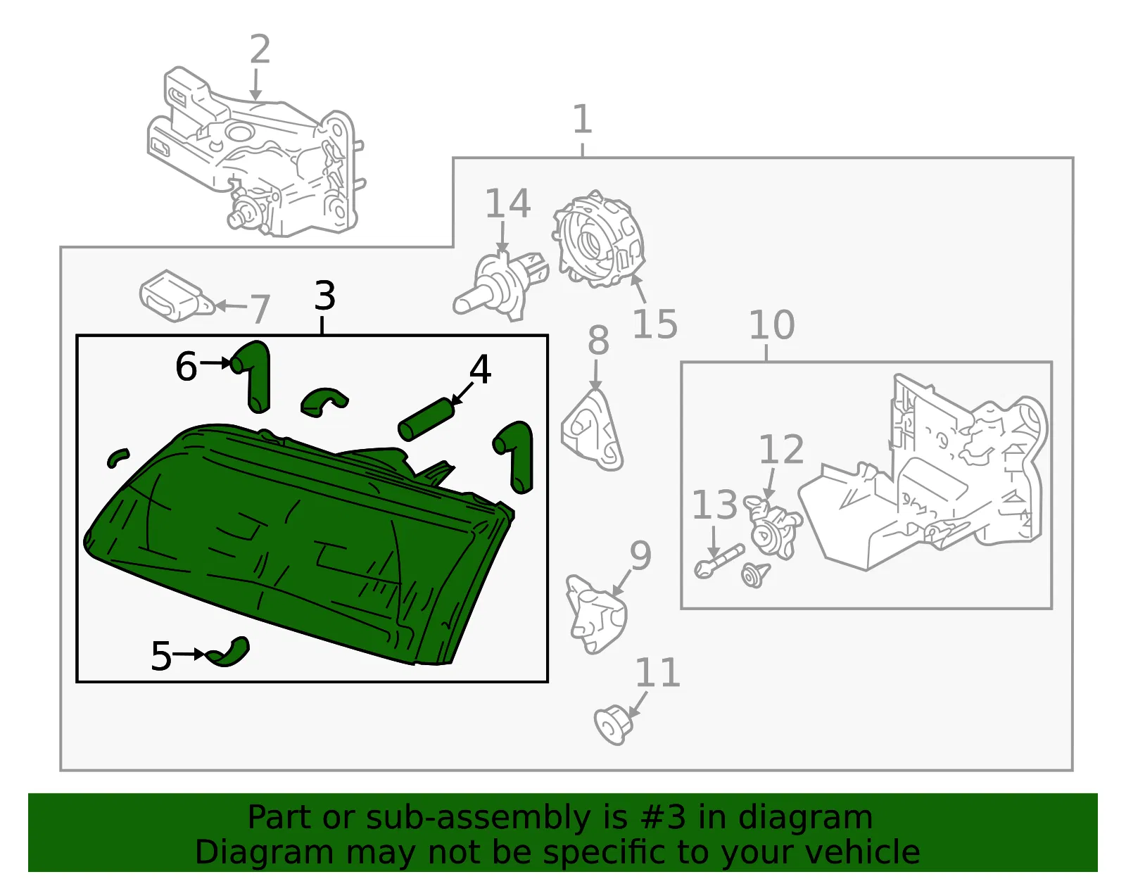 Headlight Assembly - Mazda (gg2a510l0b) - view 2