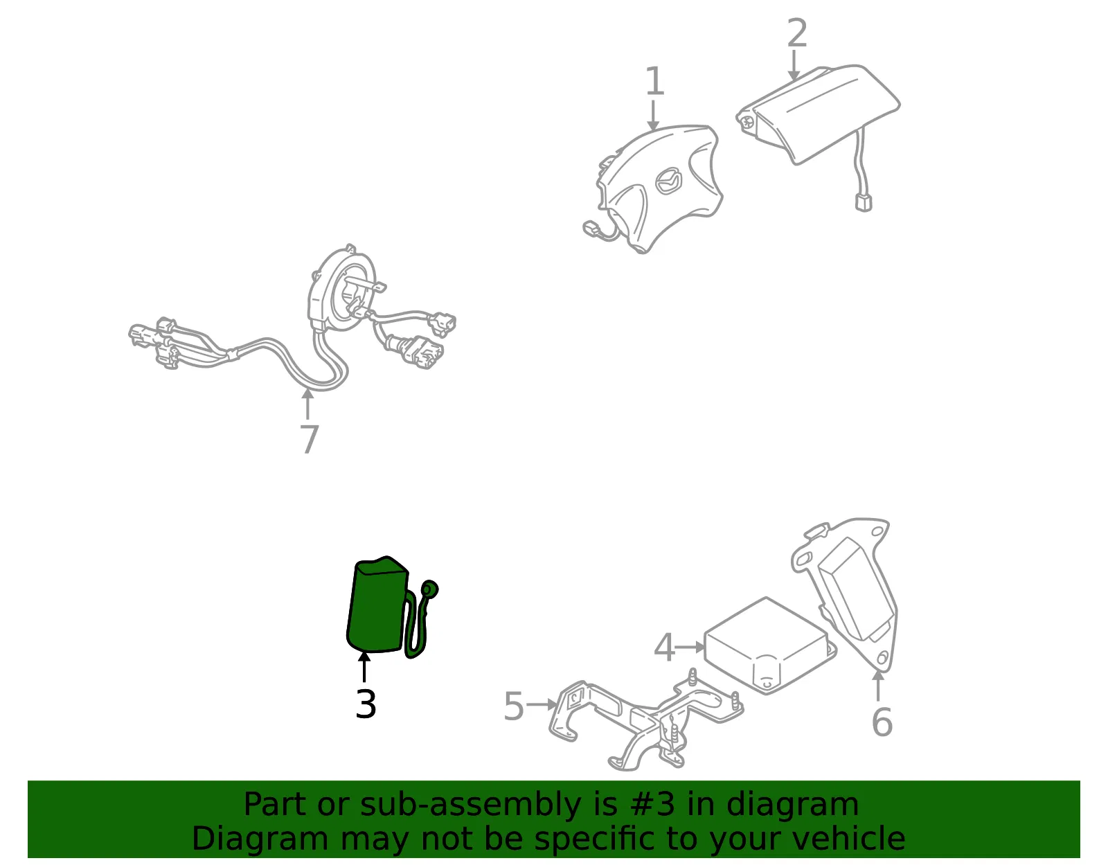 Side Impact Inflator Module - Mazda (gg2a57ka0b) - view 2