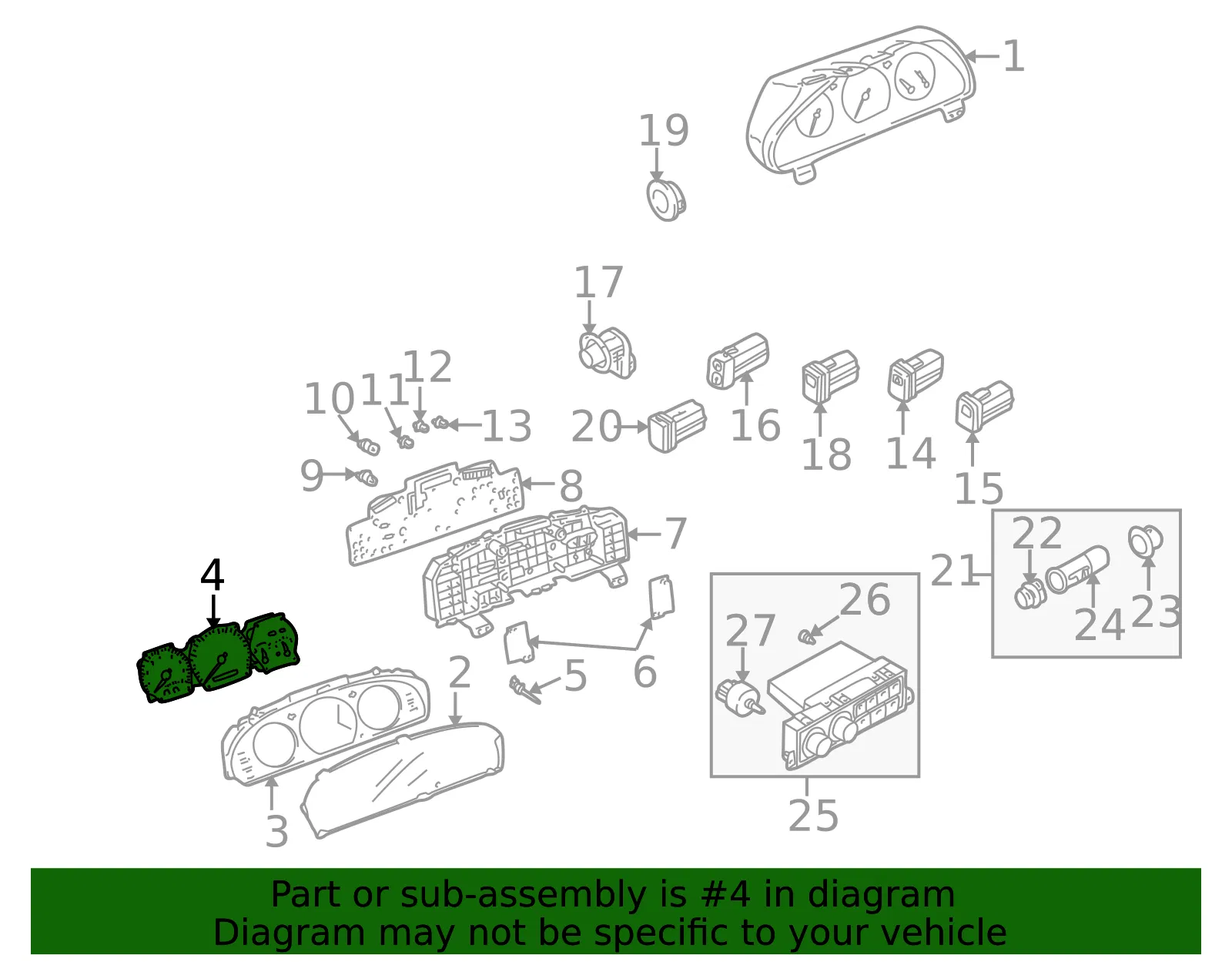 Instrument Cluster Assembly - Mazda (gg2c55476a) - view 2