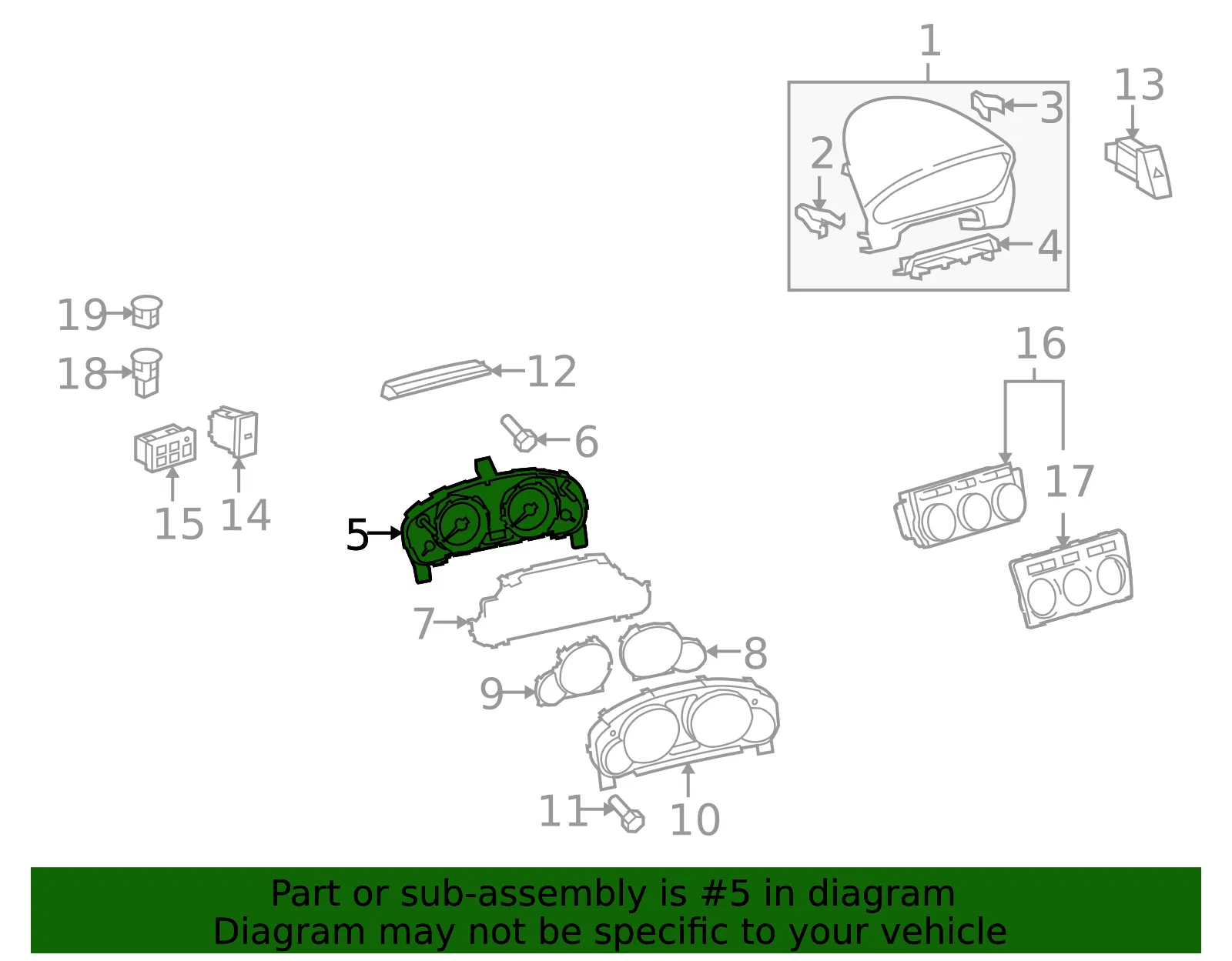 Instrument Cluster - Mazda (ggp155471a) - view 2