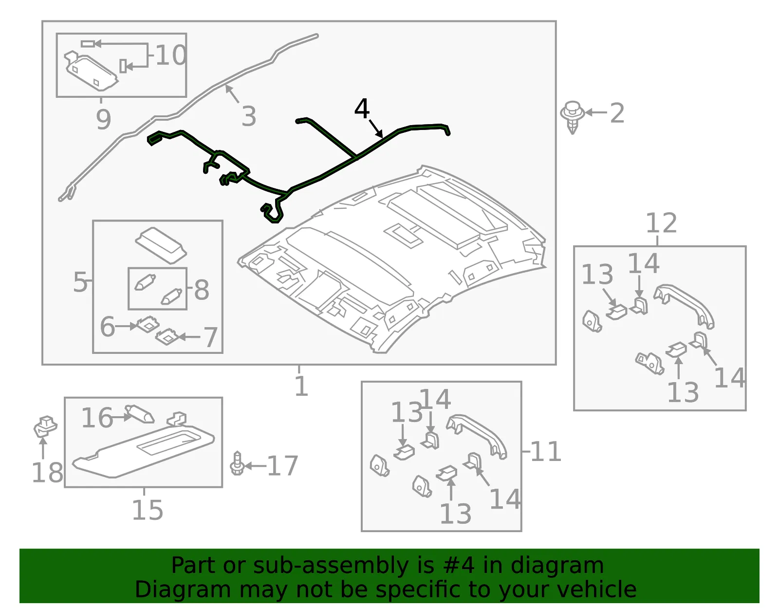 Headliner Wiring Harness - Mazda (ghk367100b) - view 2