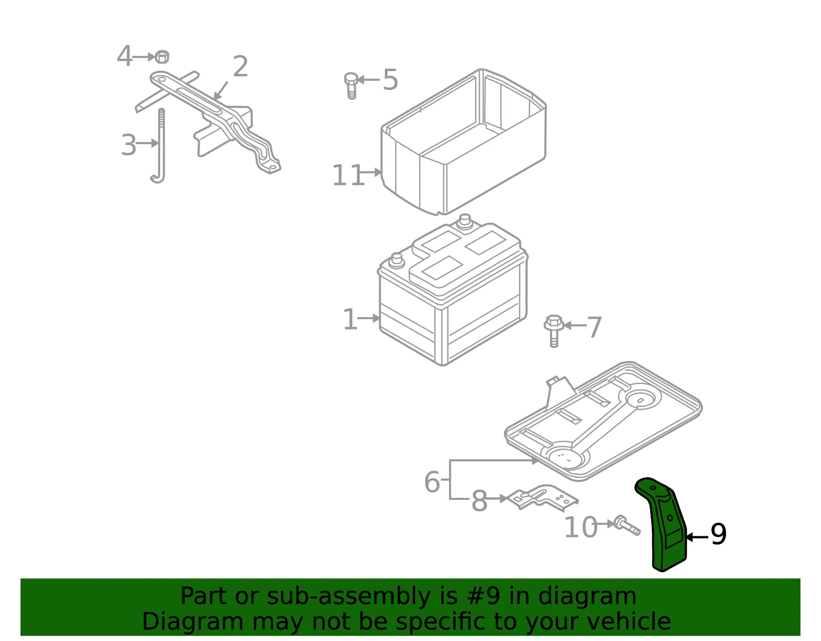 Battery Tray Bracket - Mazda (gj6a5604y) - view 2
