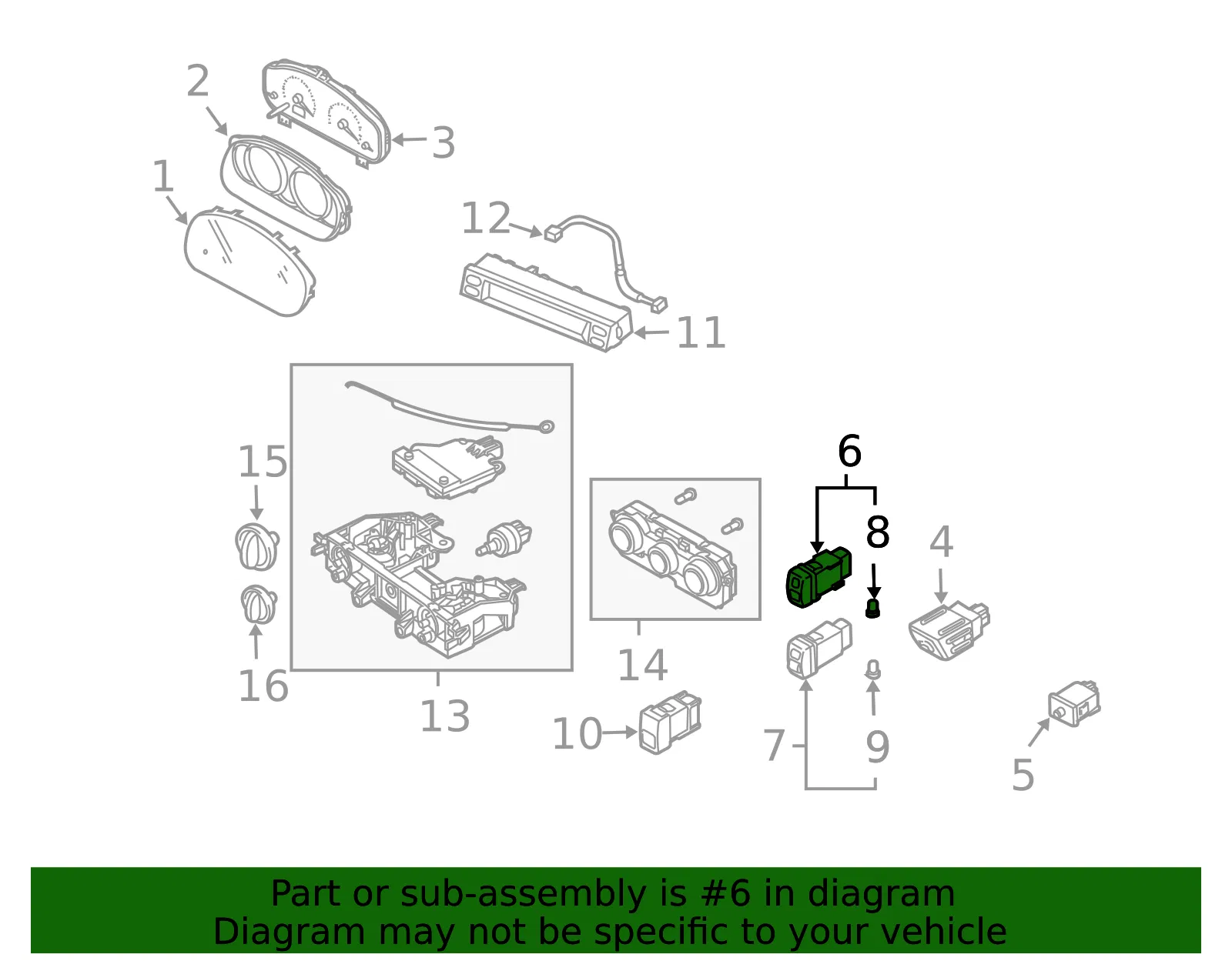 Traction Control Switch - Mazda (gj6a664t0) - view 2