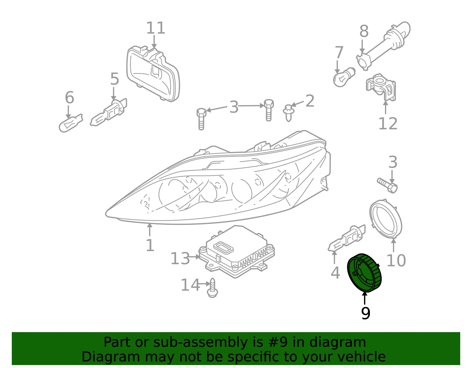 Headlight Socket - Mazda (gj6e510b3) - view 2