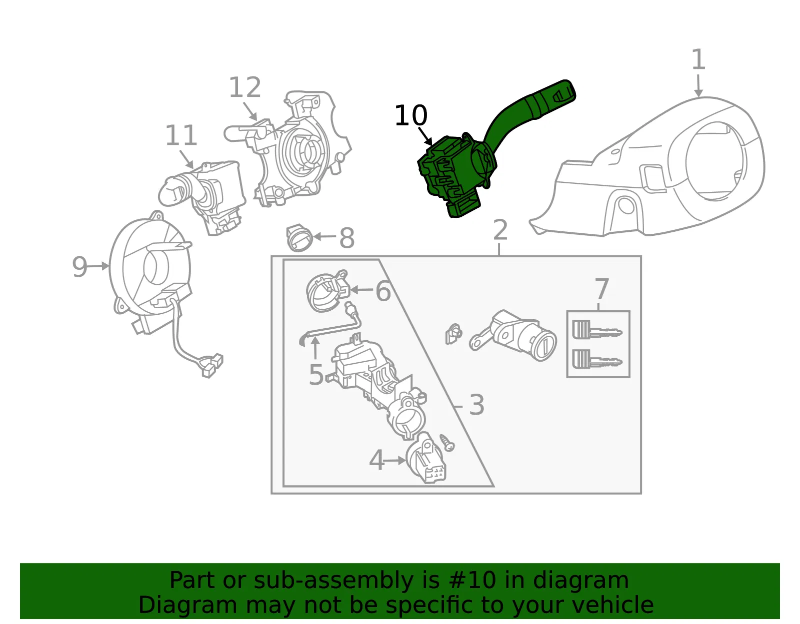 Wiper Switch - Mazda (gj6e66128) - view 2
