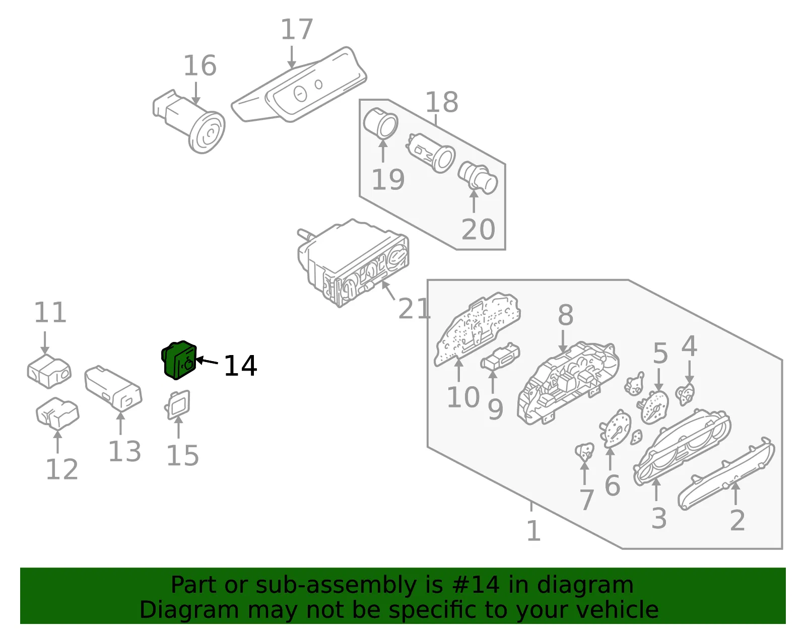 Mirror Switch - Mazda (gj8466600a) - view 2