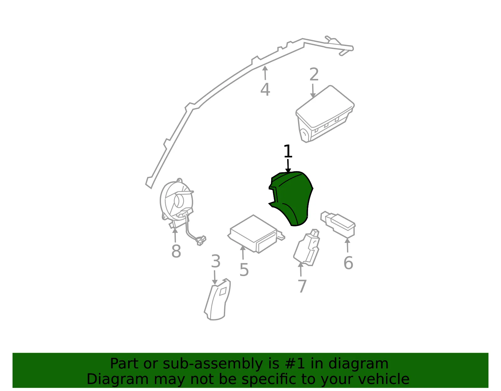 Driver Inflator Module - Mazda (gjya57k00) - view 2