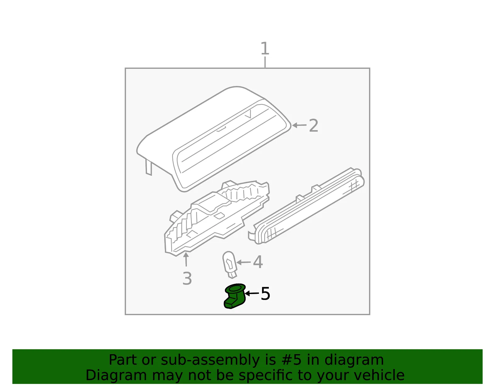 Center High Mount Stop Light Socket - Mazda (gk2a51584) - view 2