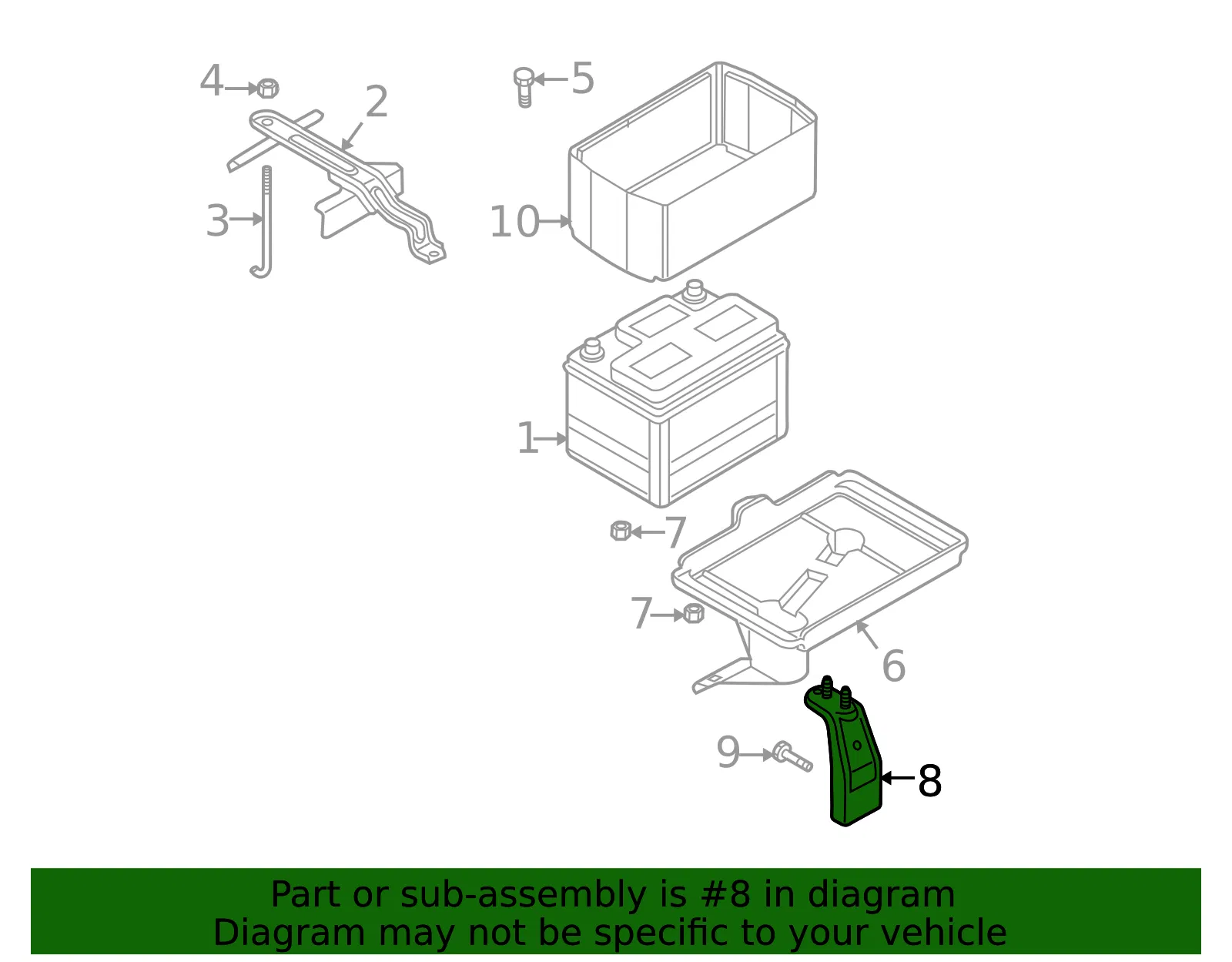 Battery Tray Bracket - Mazda (gk2a5604ya) - view 2
