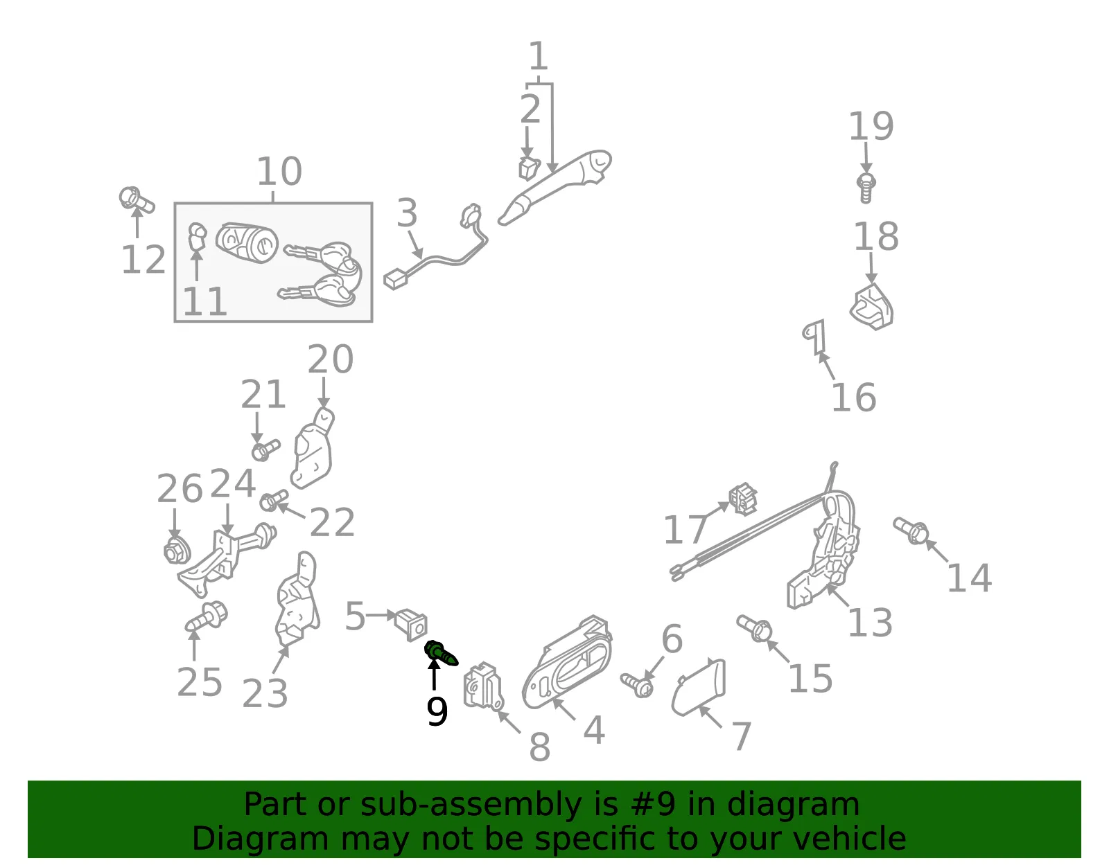 Lock Switch Screw - Mazda (gk2a58304) - view 2