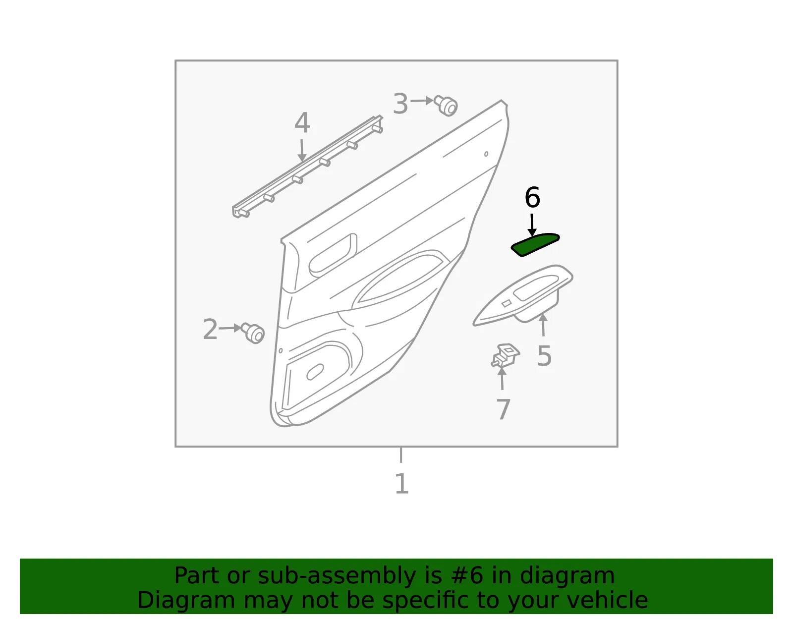 Door Window Switch Bezel Cap - Mazda (gk2c68424a80) - view 2
