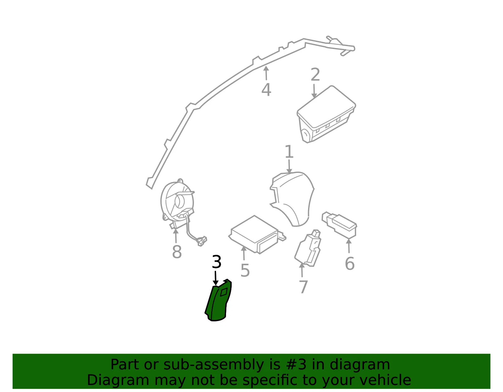 Side Impact Inflator Module - Mazda (gp9a57kb0) - view 2