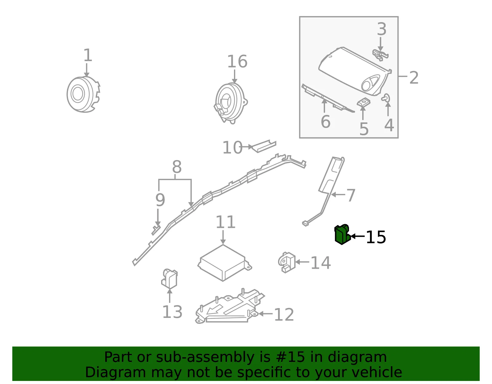 Air Bag Impact Sensor - Mazda (gp9a57kc0) - view 2