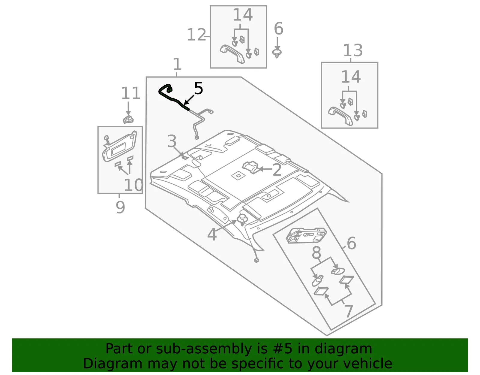 Headliner Wiring Harness - Mazda (gp9a67100a) - view 2