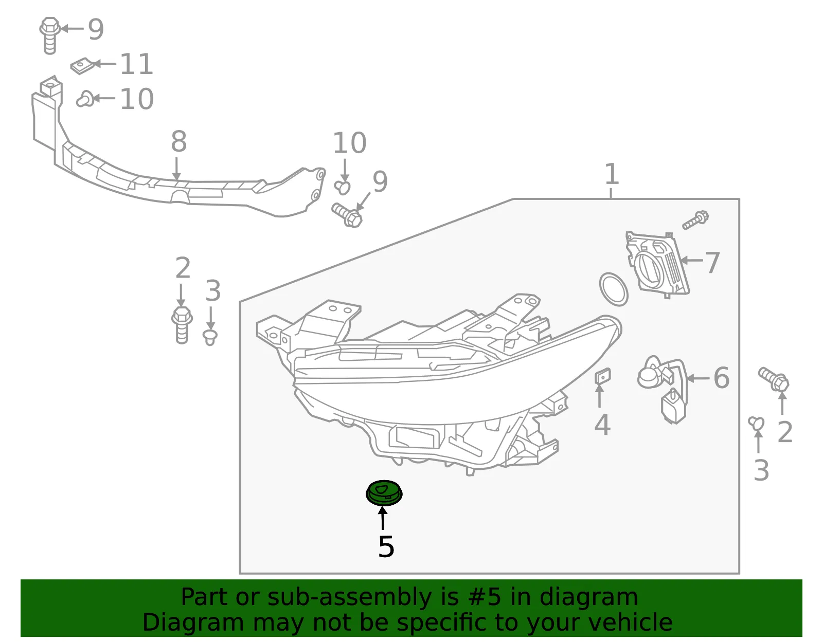 Headlight Bulb Cap - Mazda (grf5510a1) - view 2
