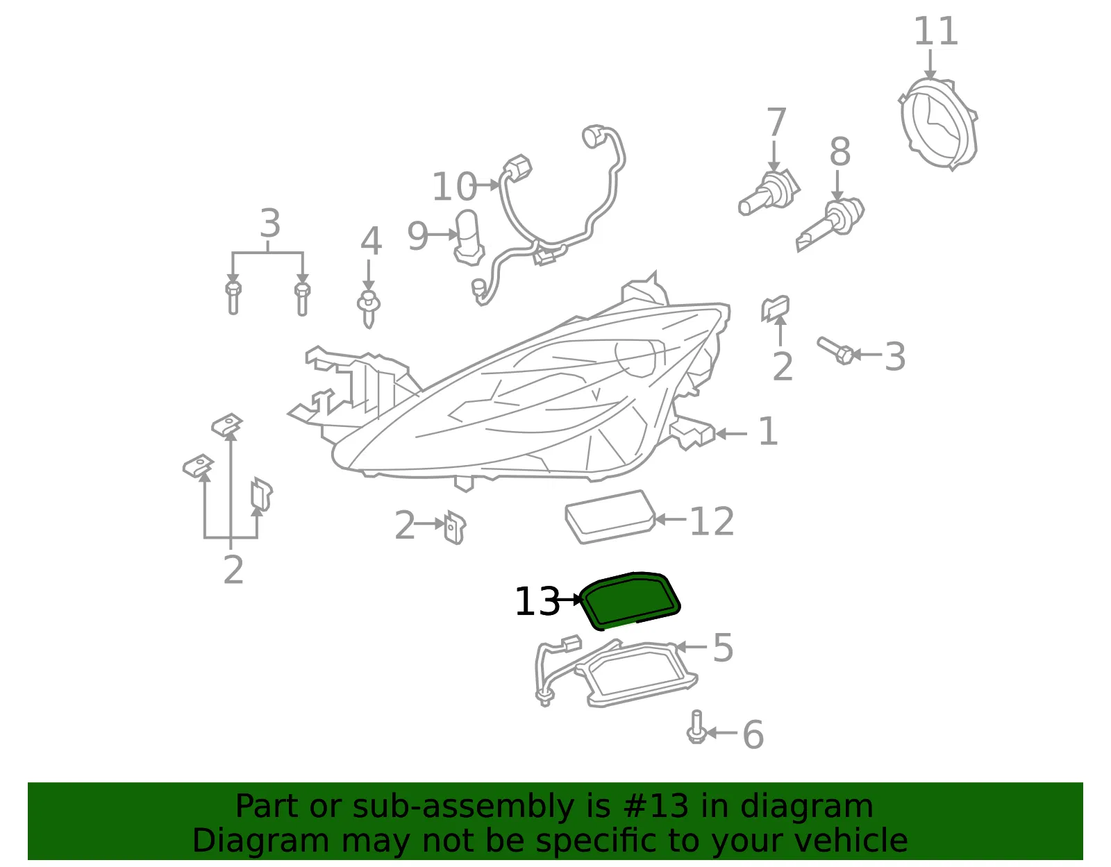 Headlight Seal - Mazda (gs1f510b2) - view 2
