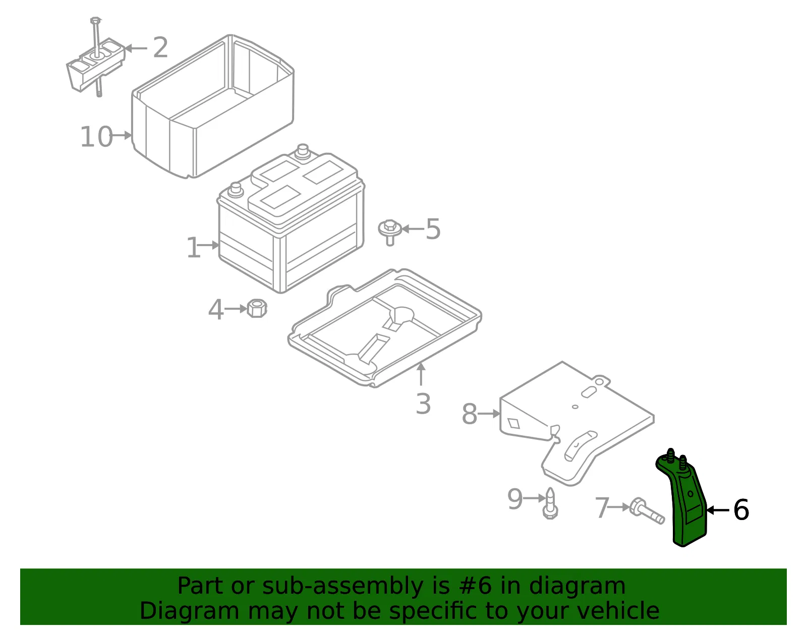 Battery Tray Bracket - Mazda (gs3l5604y) - view 2