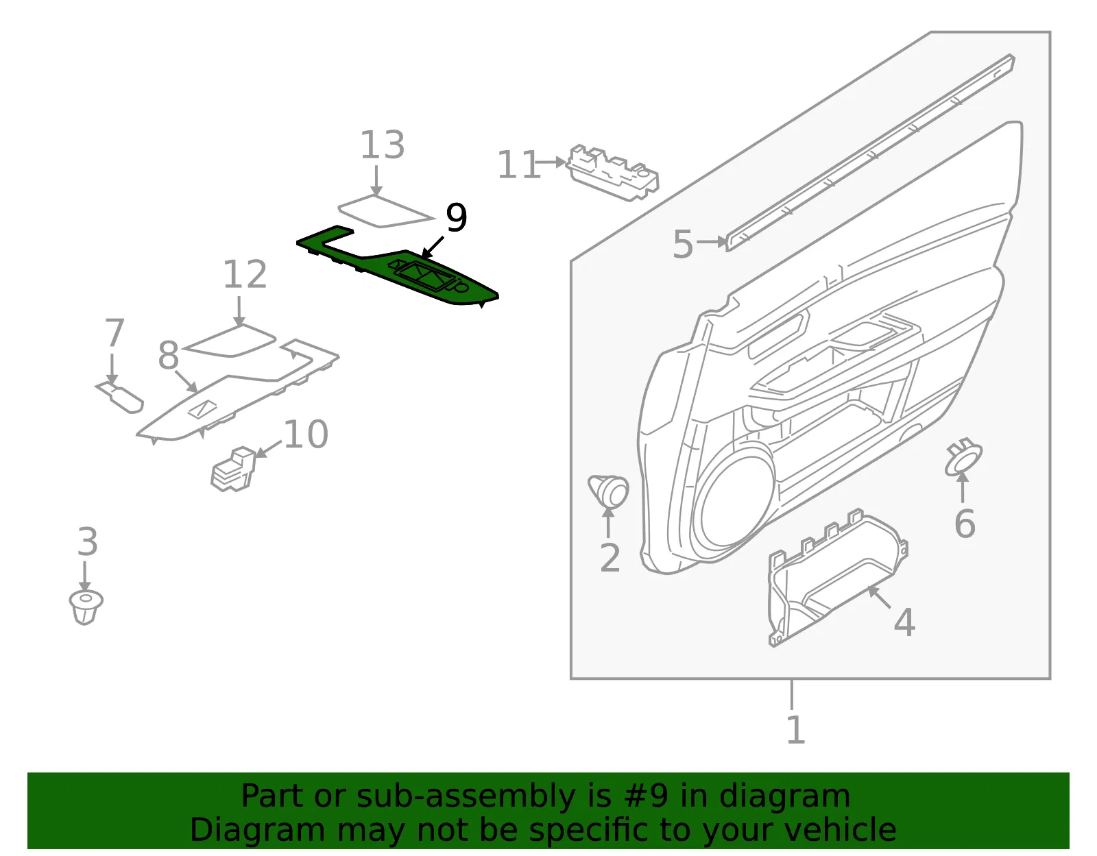 Door Window Switch Bezel - Mazda (gs3l684l6b) - view 2
