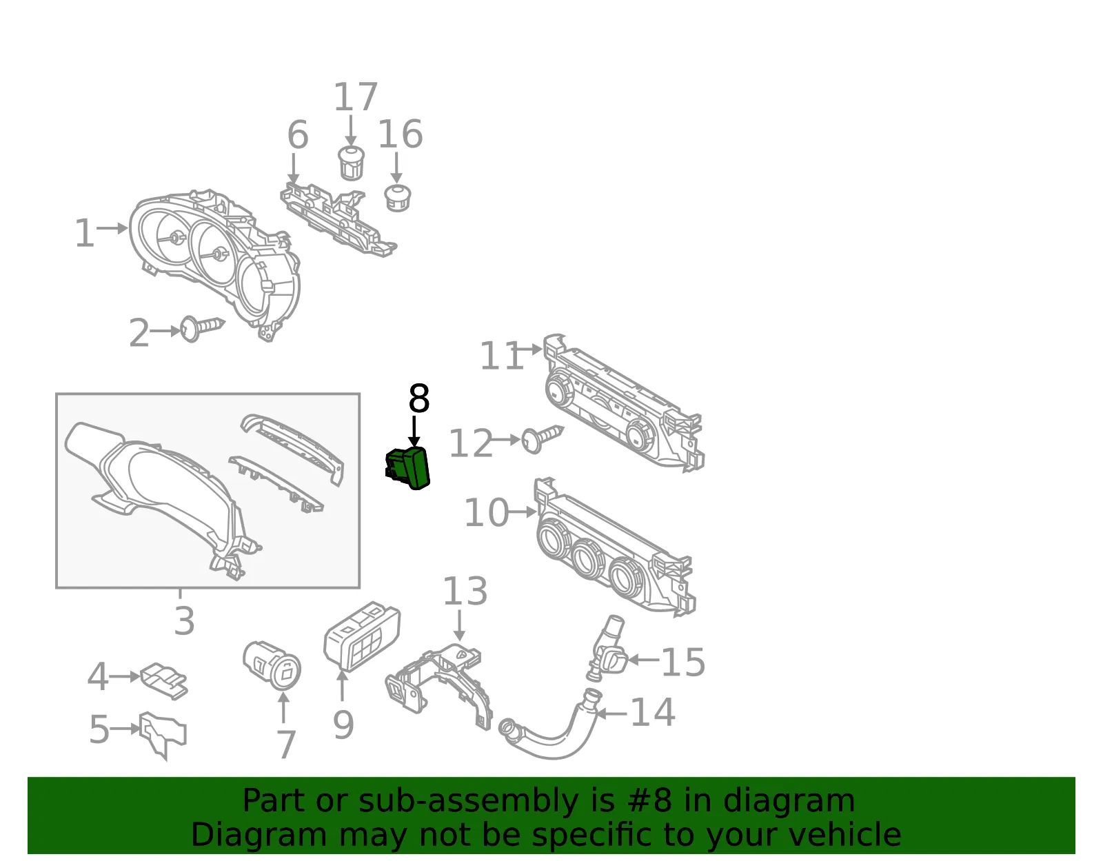 Hazard Switch - Mazda (k123664h0) - view 2