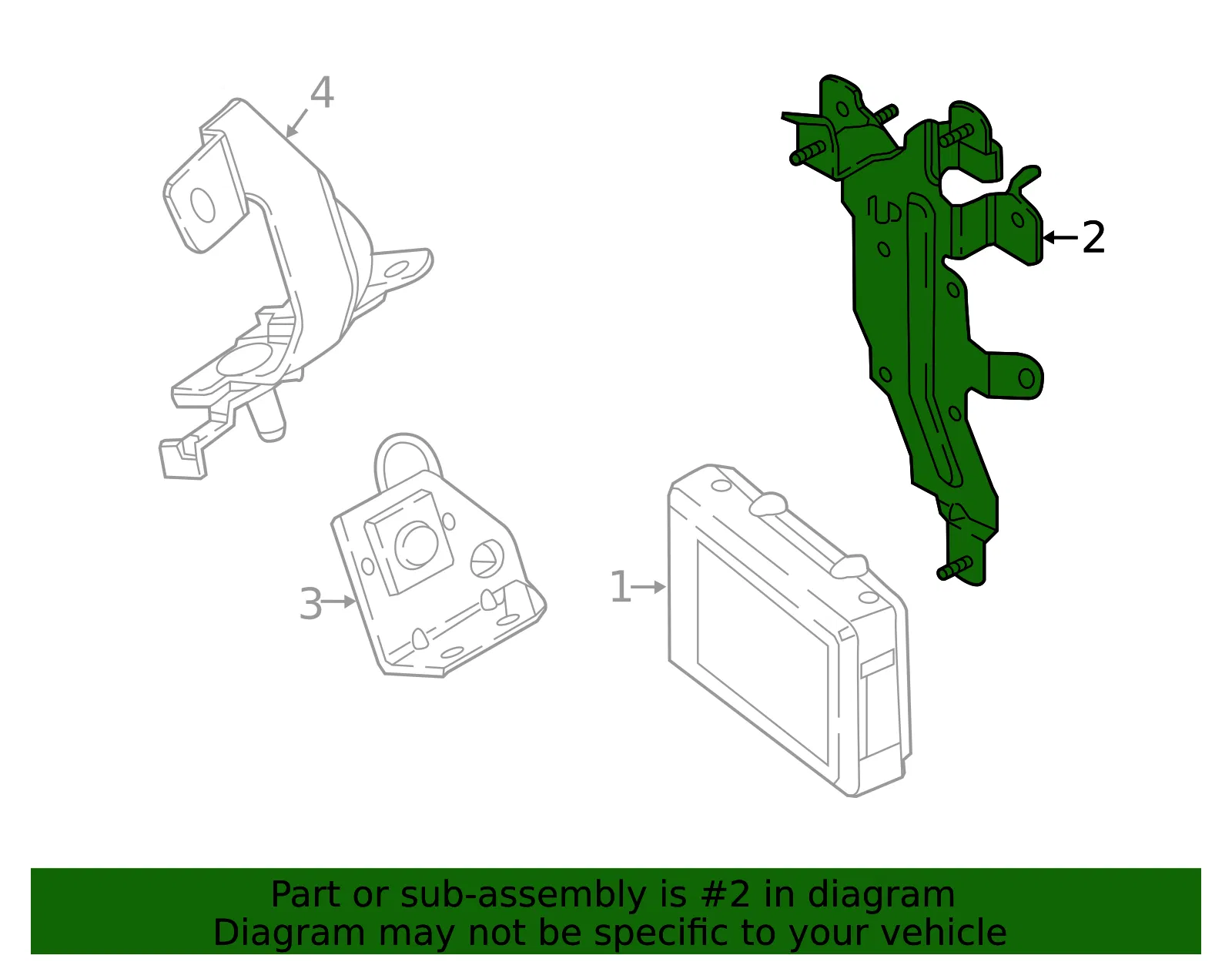 Mobile Phone Control Module Bracket - Mazda (ka0h669b0b) - view 2