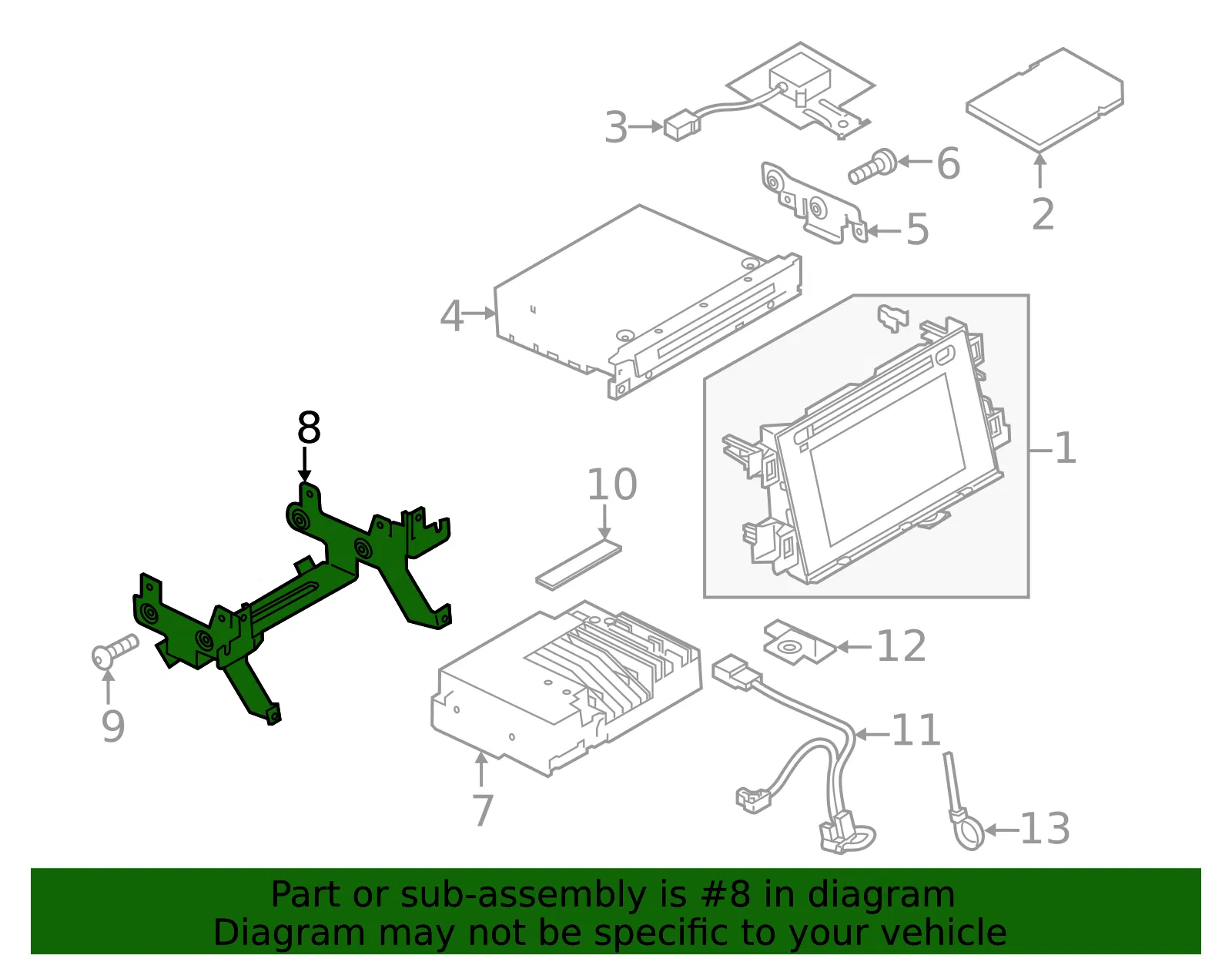 GPS Navigation Control Module Bracket - Mazda (ka0p669b0) - view 2
