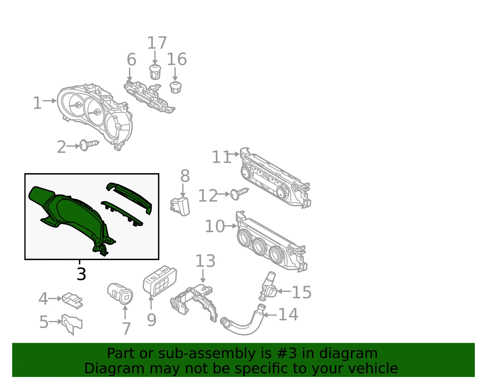 Cluster Bezel - Mazda (kb7w55420a02) - view 2