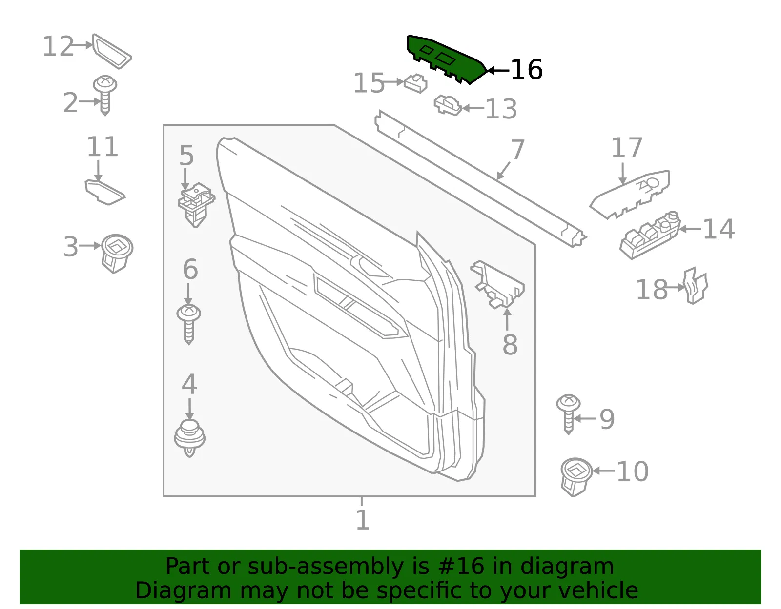 Door Window Switch Bezel - Mazda (kb7w684lxa) - view 2