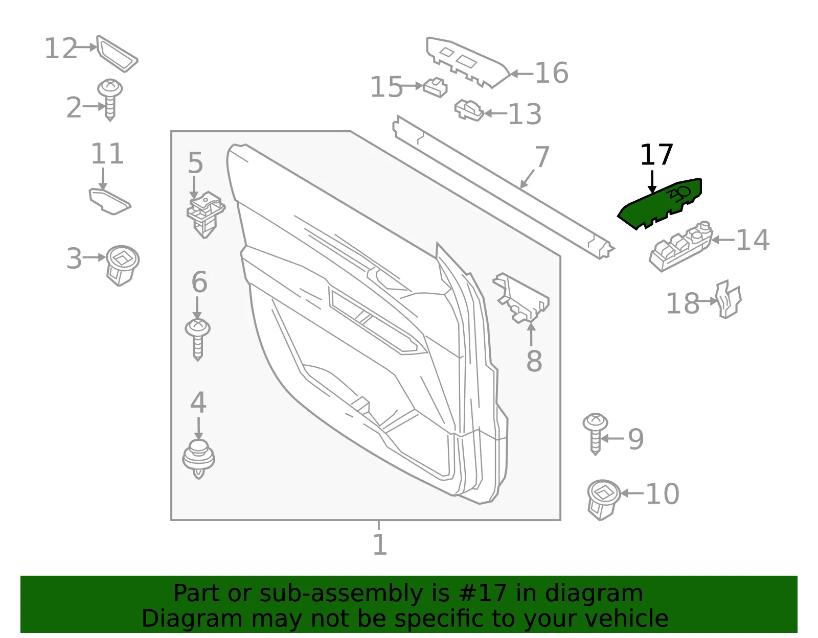 Door Window Switch Bezel - Mazda (kb7w684lya) - view 2