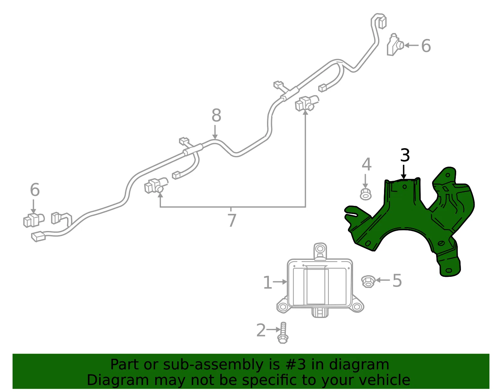 Blind Spot Detection System Warning Sensor Bracket - Mazda (kb8d67zp1a) - view 2