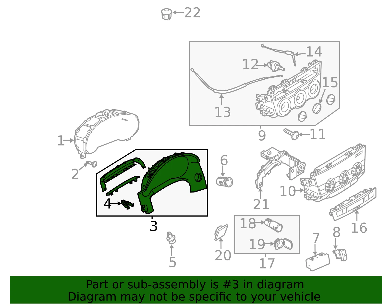 Cluster Bezel - Mazda (kd4555420c02) - view 2