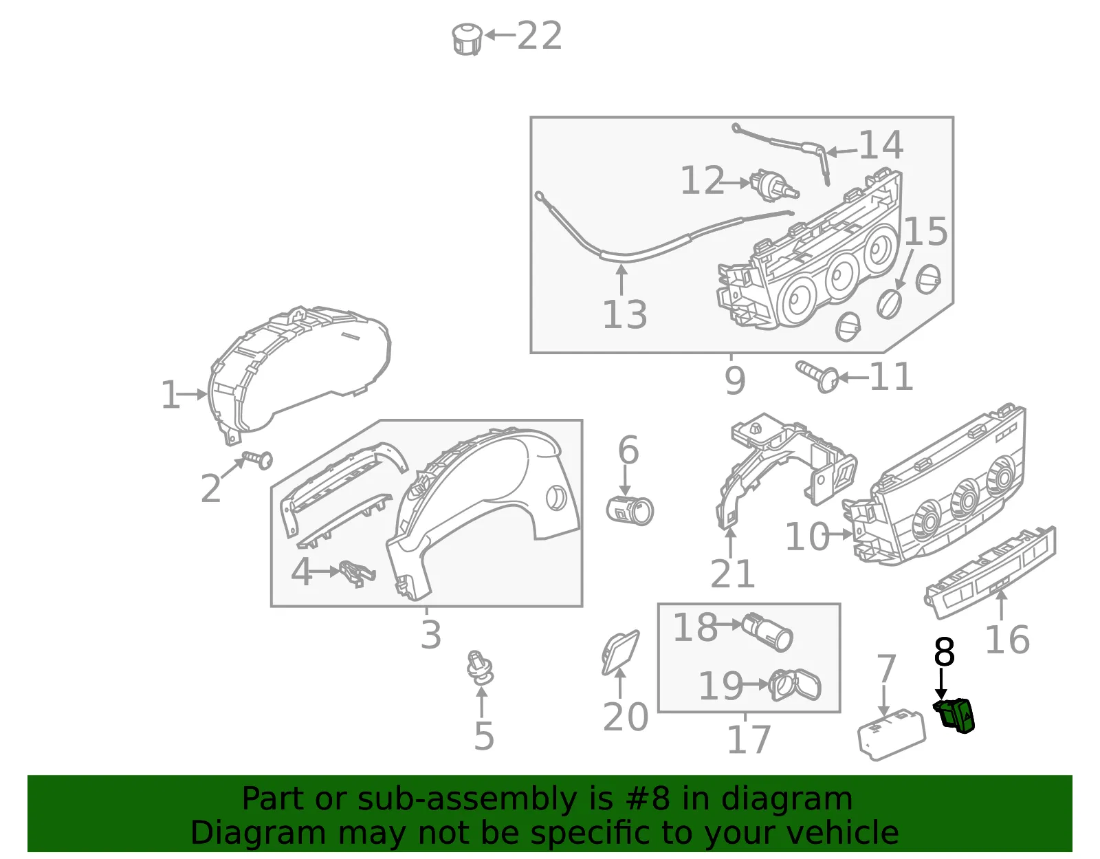 Hazard Switch - Mazda (kd45664h0) - view 2