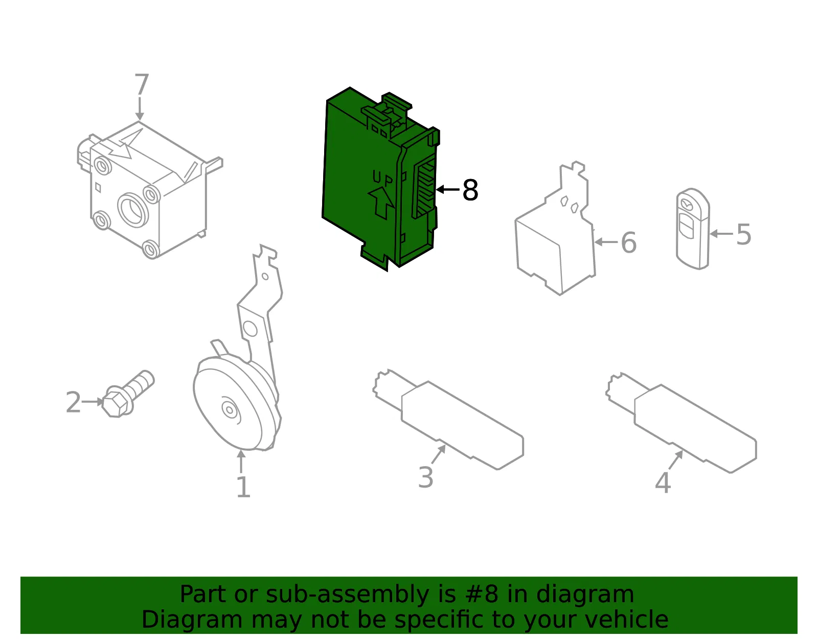 Keyless Entry Module - Mazda (kd45675u0) - view 2