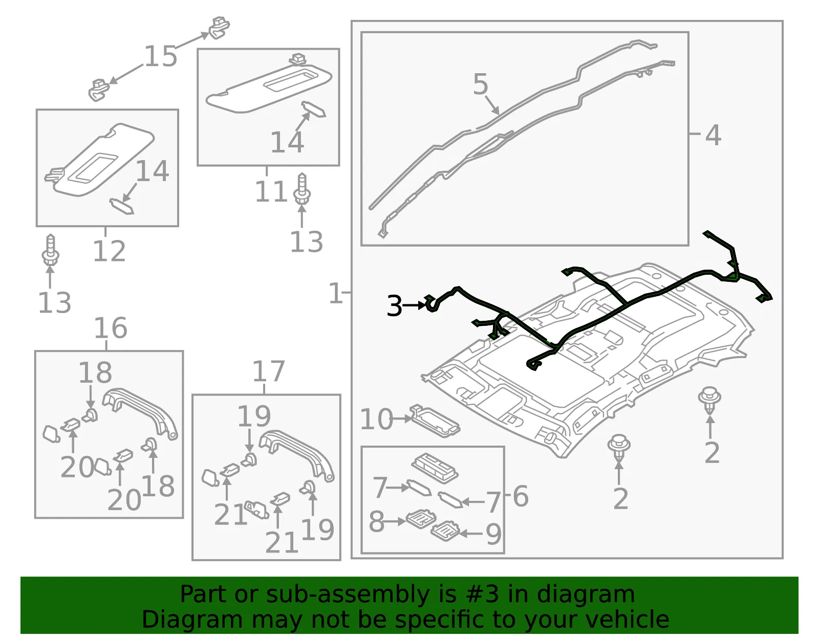 Headliner Wiring Harness - Mazda (kd4767100b) - view 2