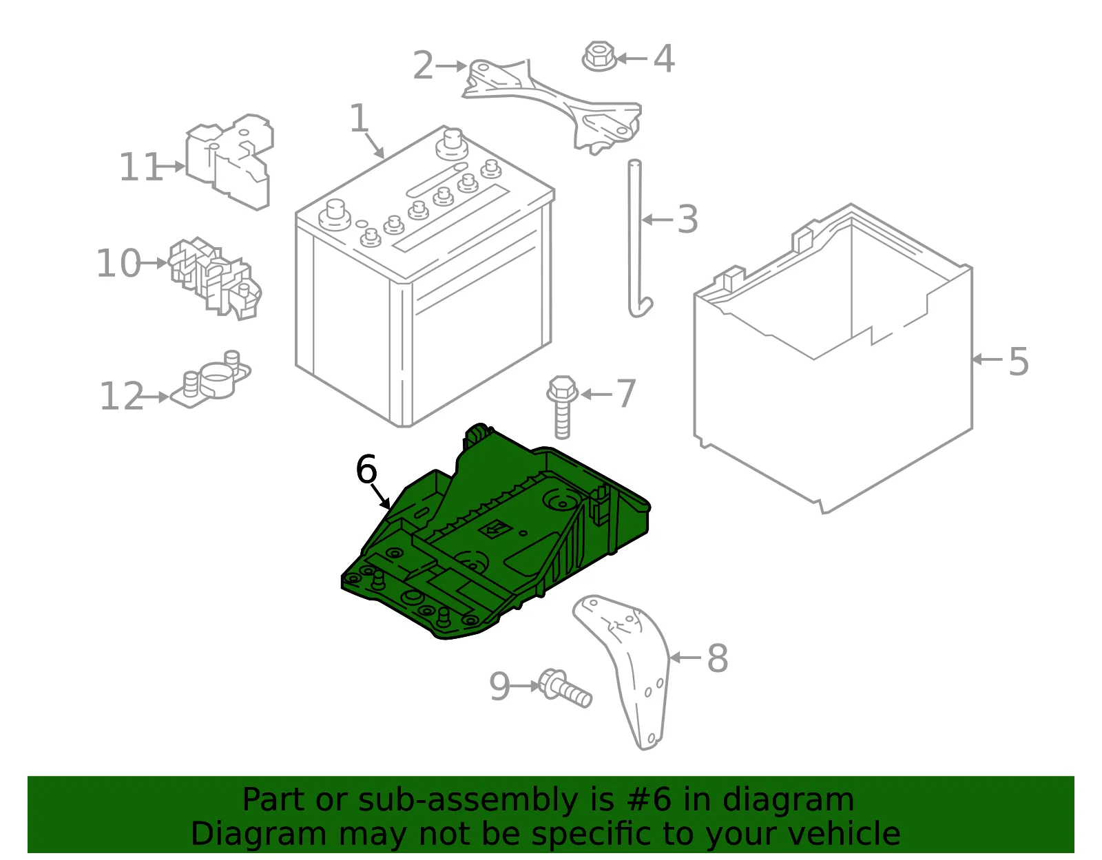 Battery Tray - Mazda (ke5256041b) - view 2