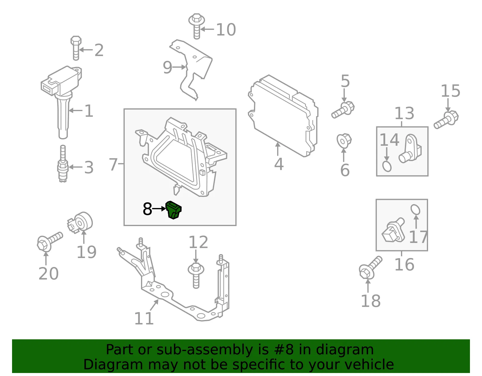 Engine Control Module (ECM) Grommet - Mazda (kl0118713) - view 2