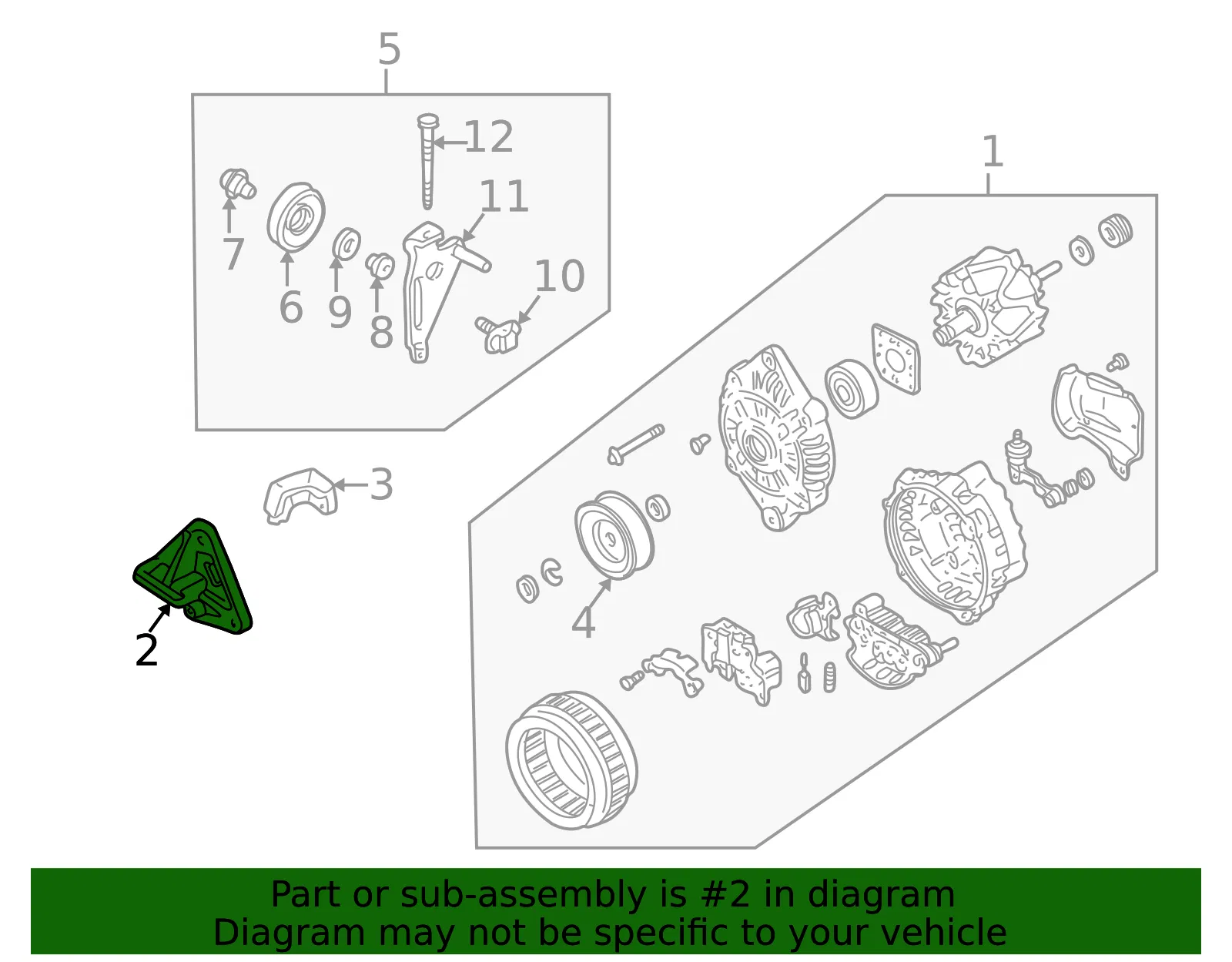 Alternator Mount Bracket - Mazda (kl1118371b) - view 2