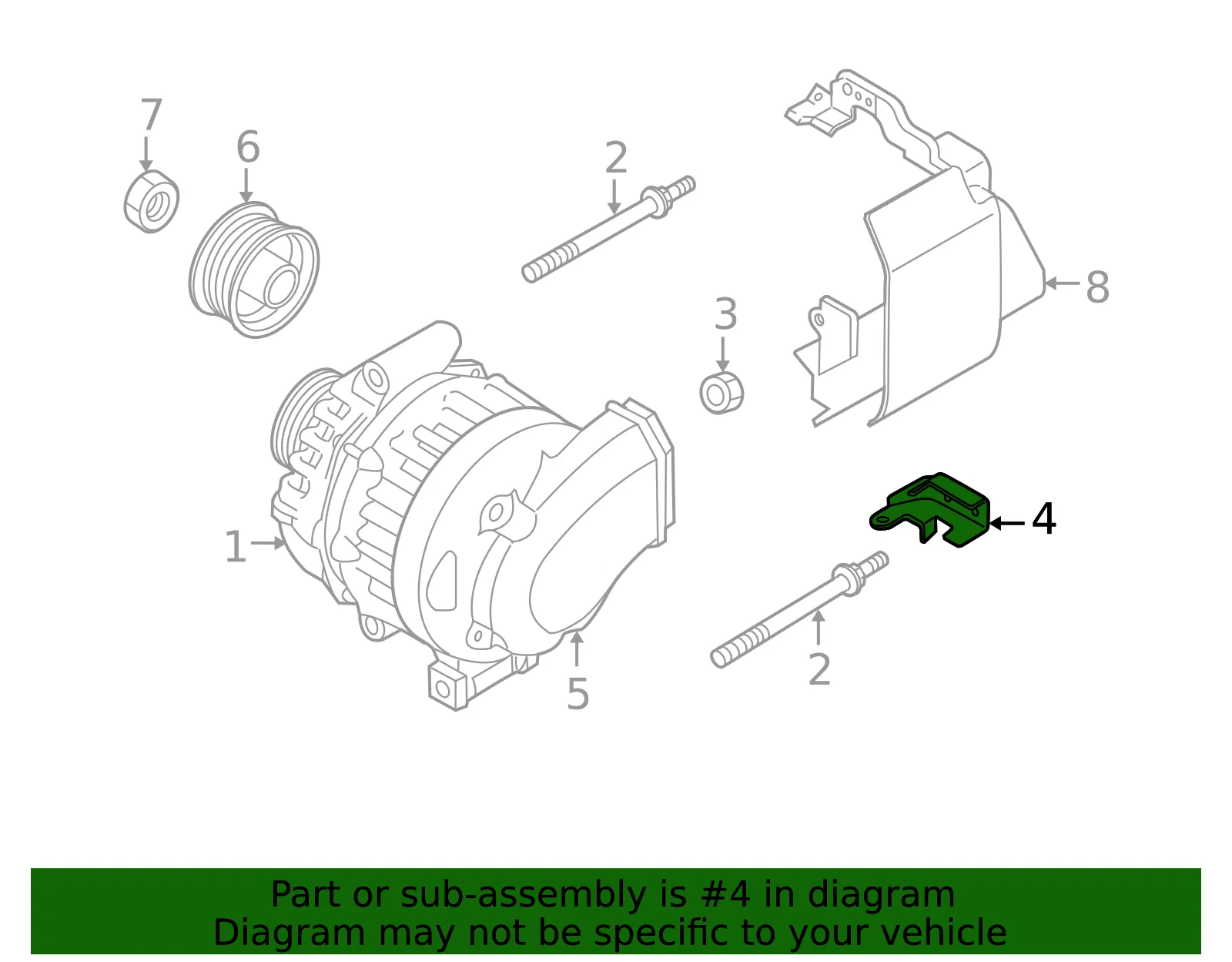 Alternator Bracket - Mazda (l33d15795) - view 2