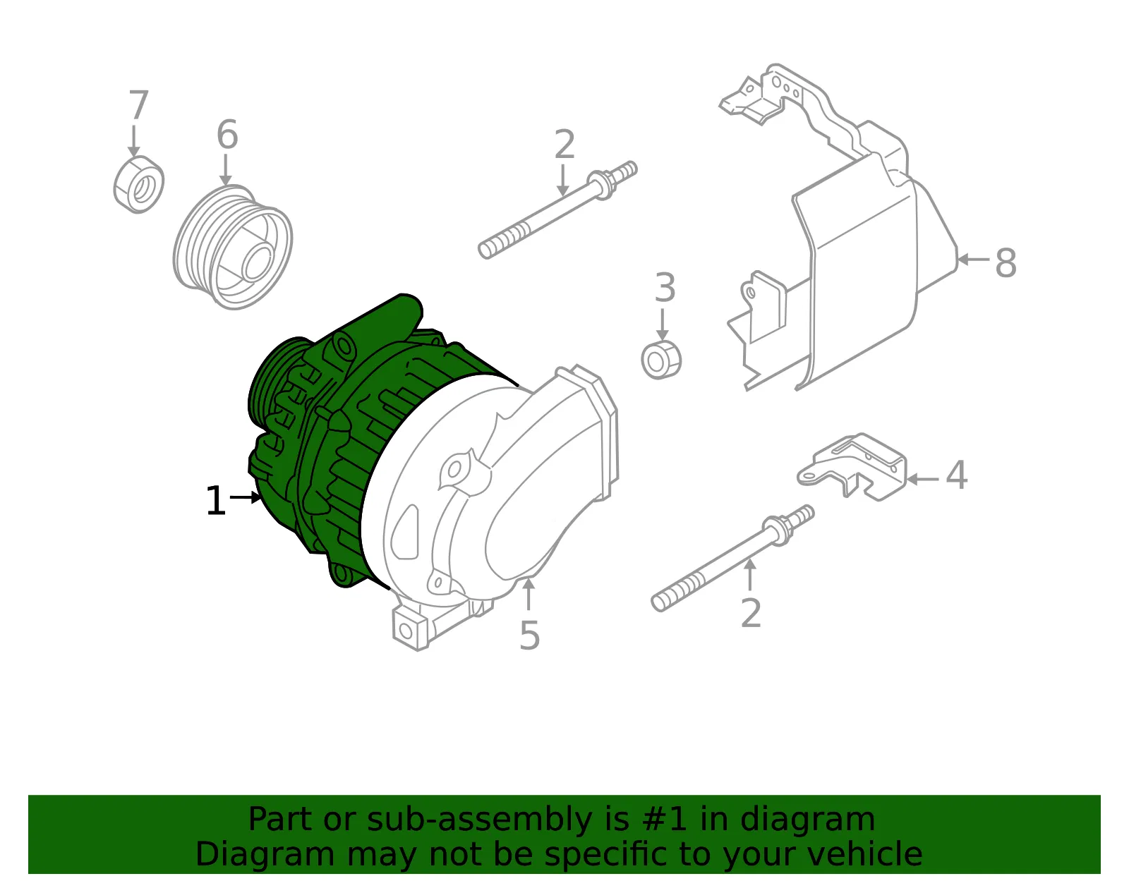 Alternator - Mazda (l33g18300a) - view 2