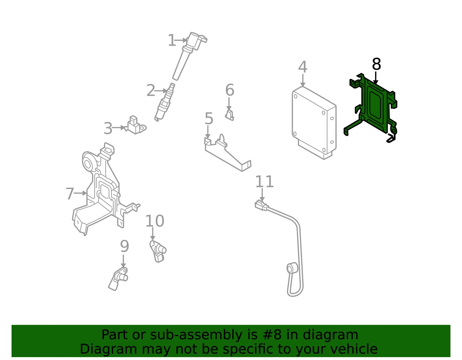 Engine Control Module (ECM) Bracket - Mazda (l3k918785a) - view 2